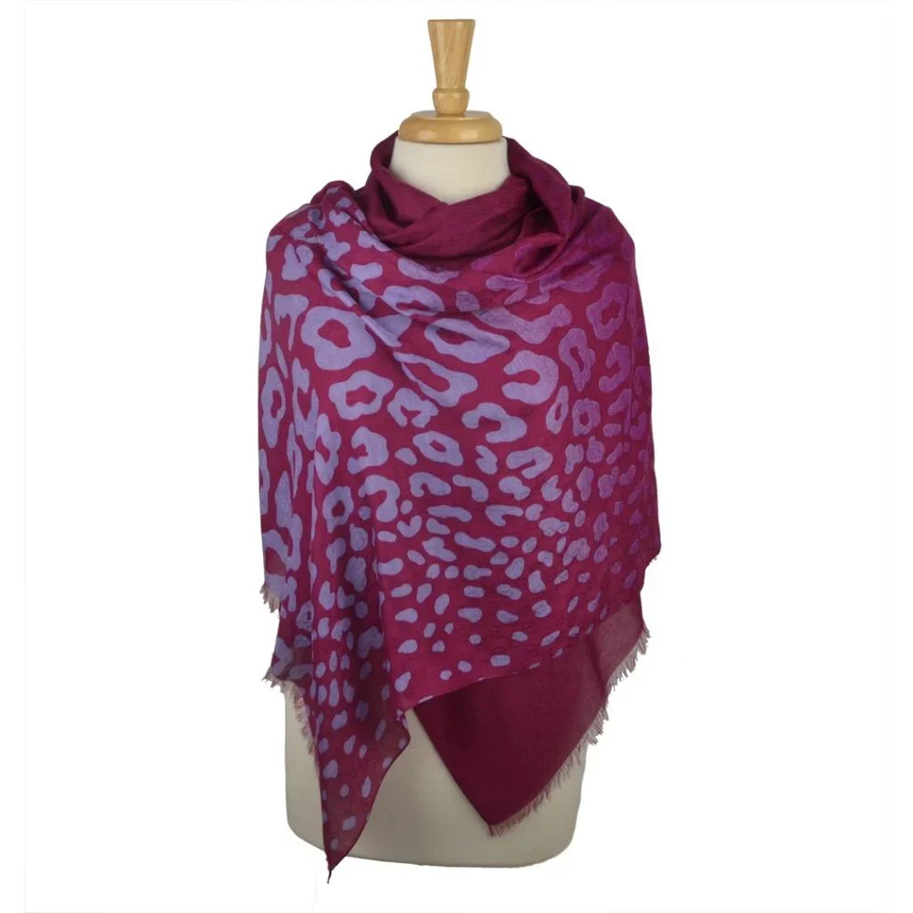 GUCCI SCARF LEOPARD GG GUCCISSIMA LOGO SIGNATURE PRINT MODAL 75" x 27.5" - Picture 4 of 9